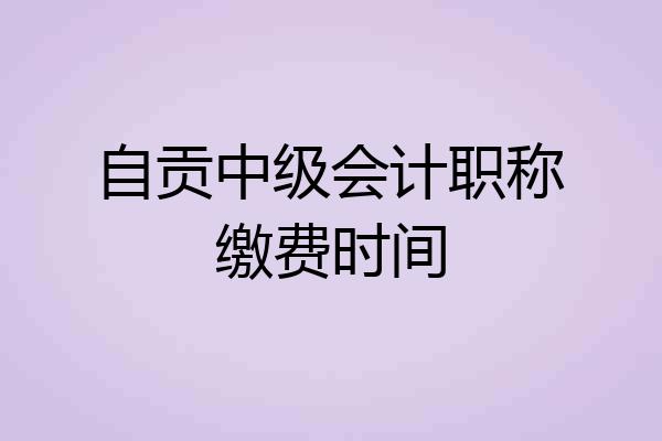 自贡中级会计职称缴费时间