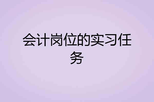 会计岗位的实习任务