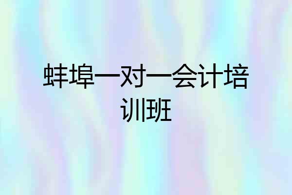 蚌埠一对一会计培训班
