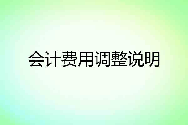 会计费用调整说明