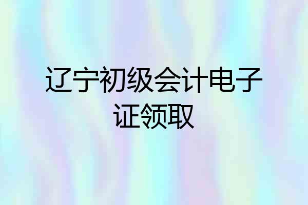 辽宁初级会计电子证领取