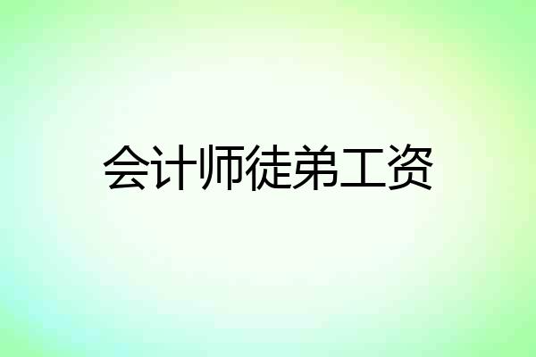 会计师徒弟工资