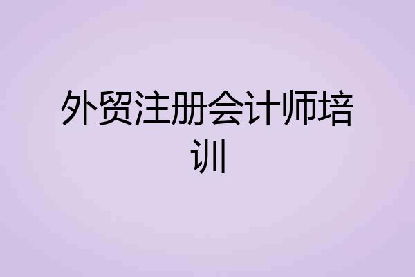 外贸注册会计师培训