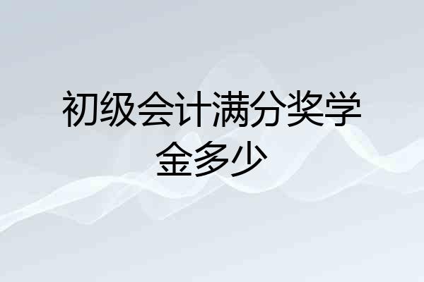 初级会计满分奖学金多少