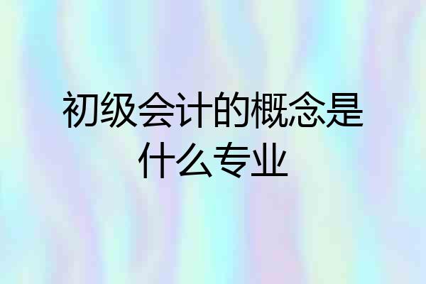 初级会计的概念是什么专业