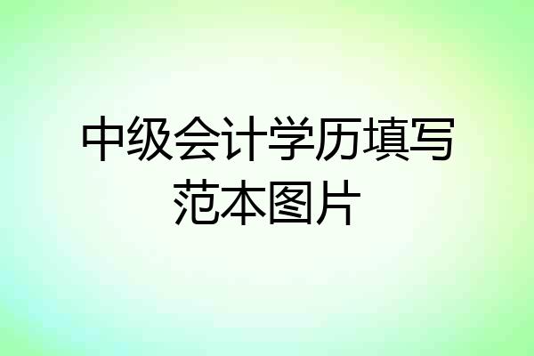 中级会计学历填写范本图片