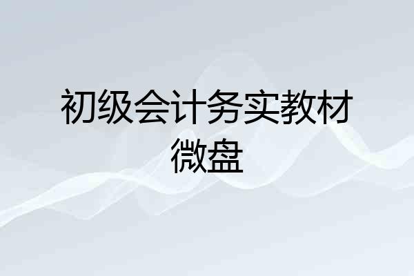 初级会计务实教材微盘