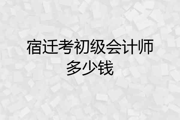 宿迁考初级会计师多少钱