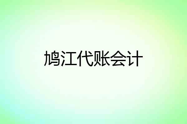 鸠江代账会计