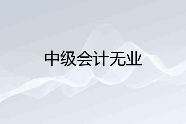 中级会计无业