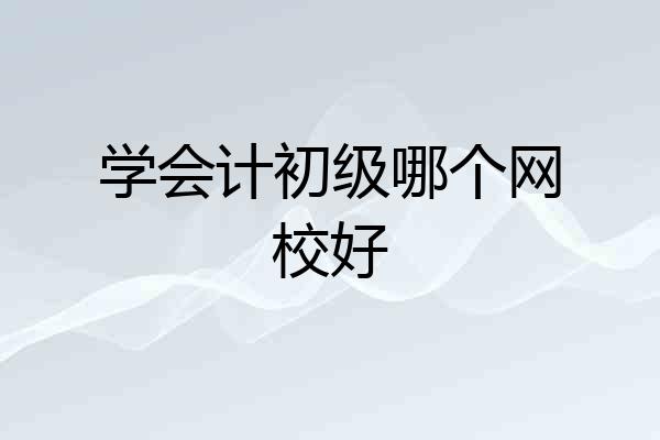 学会计初级哪个网校好