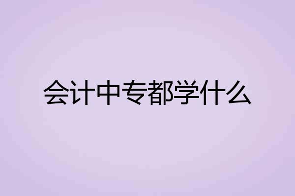 会计中专都学什么