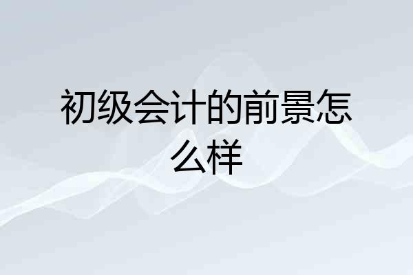 初级会计的前景怎么样