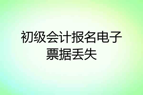 初级会计报名电子票据丢失