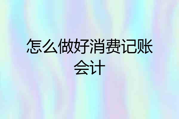 怎么做好消费记账会计