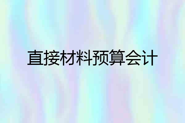 直接材料预算会计