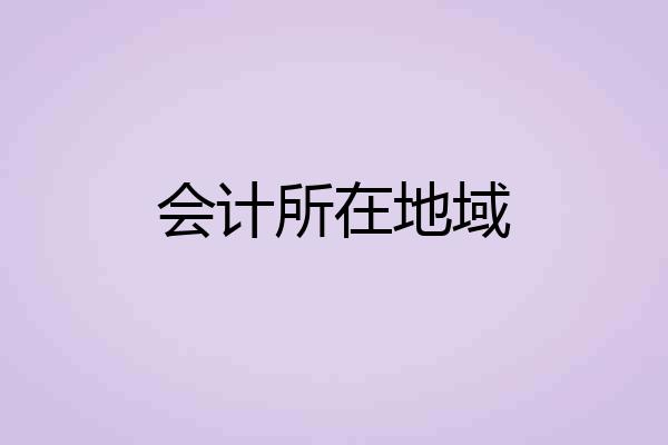 会计所在地域