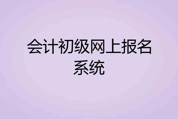 会计初级网上报名系统