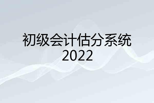 初级会计估分系统2022