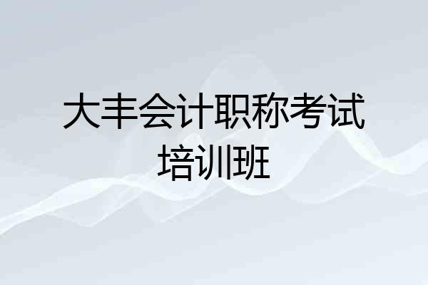 大丰会计职称考试培训班