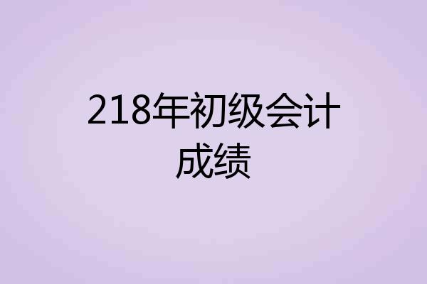 218年初级会计成绩