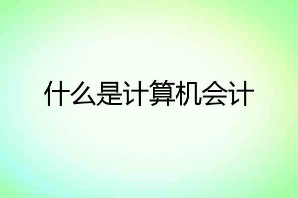 什么是计算机会计