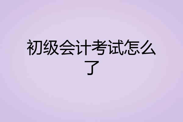 初级会计考试怎么了
