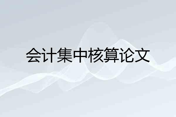 会计集中核算论文