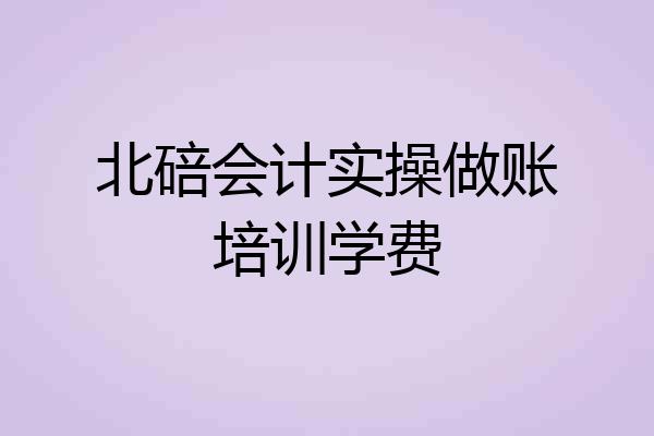 北碚会计实操做账培训学费