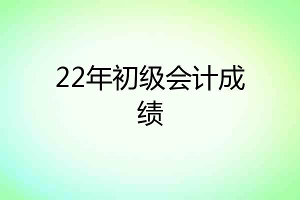 22年初级会计成绩