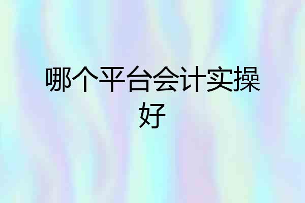 哪个平台会计实操好