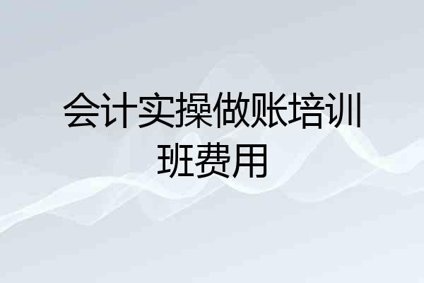 会计实操做账培训班费用