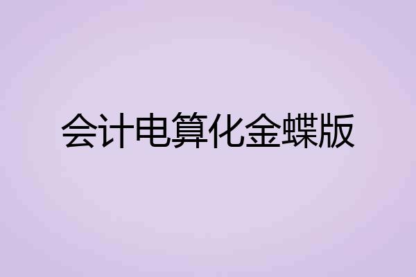 会计电算化金蝶版
