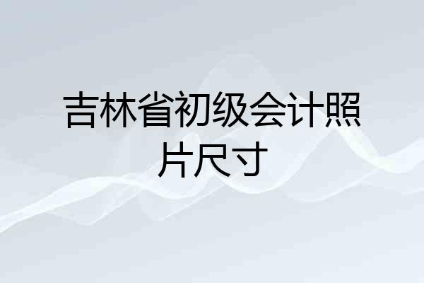 吉林省初级会计照片尺寸