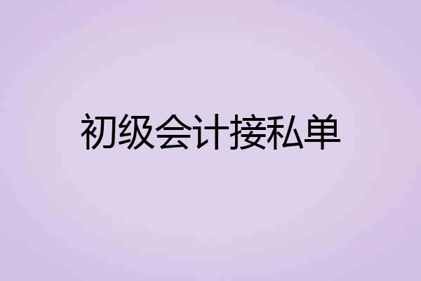 初级会计接私单