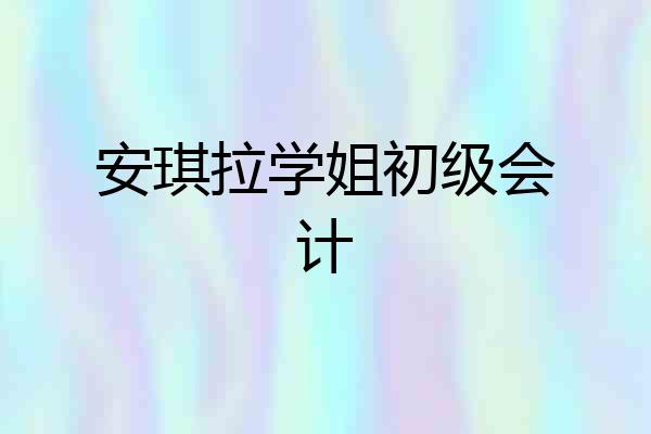 安琪拉学姐初级会计