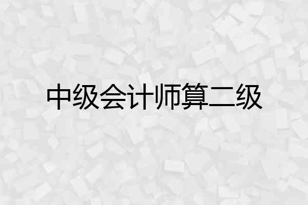 中级会计师算二级