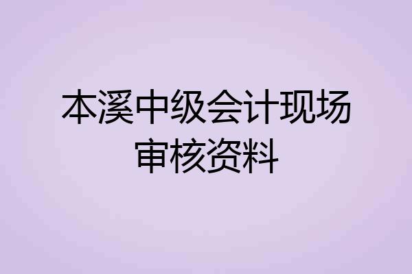 本溪中级会计现场审核资料