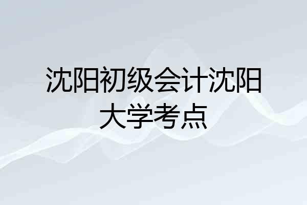 沈阳初级会计沈阳大学考点