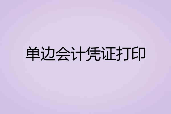 单边会计凭证打印