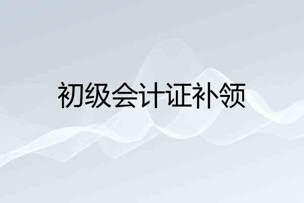 初级会计证补领