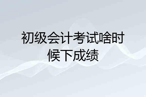 初级会计考试啥时候下成绩
