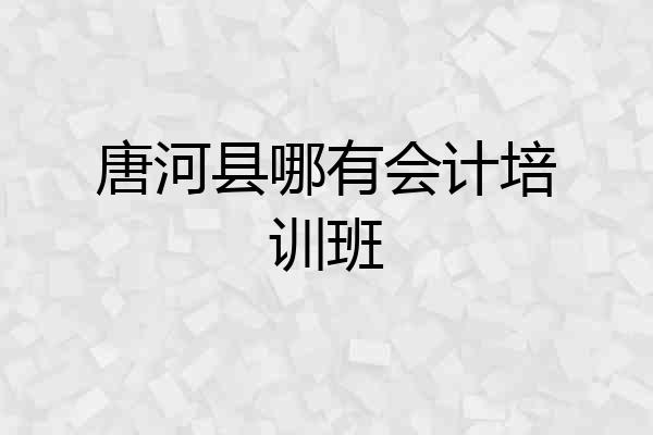 唐河县哪有会计培训班