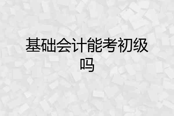 基础会计能考初级吗