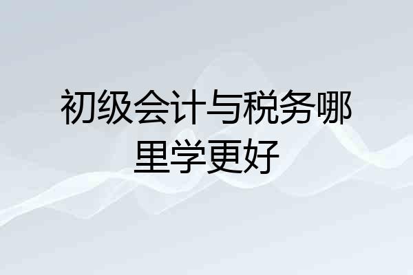 初级会计与税务哪里学更好
