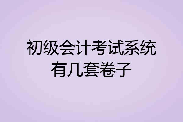 初级会计考试系统有几套卷子