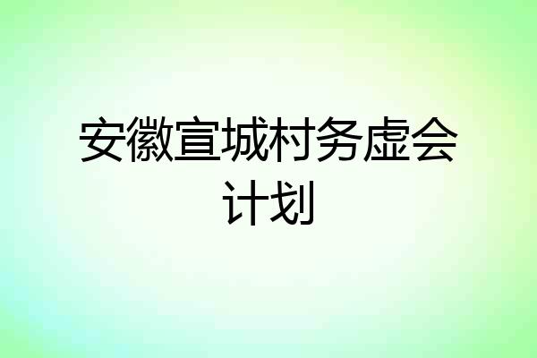 安徽宣城村务虚会计划