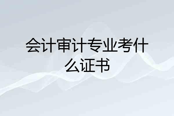 会计审计专业考什么证书