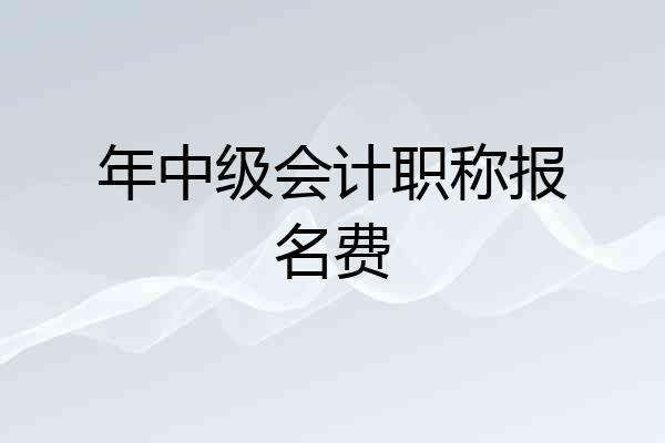 年中级会计职称报名费