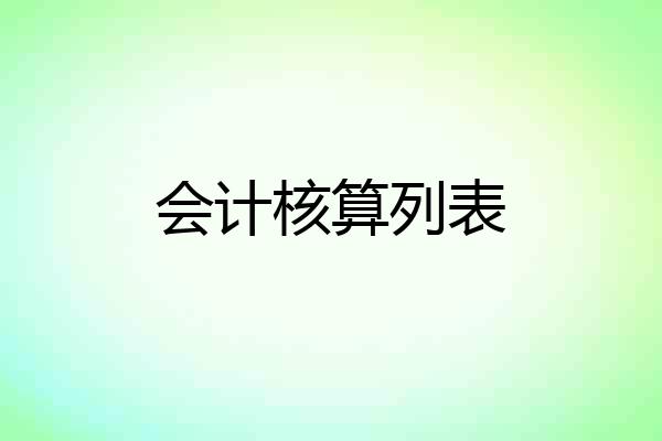 会计核算列表